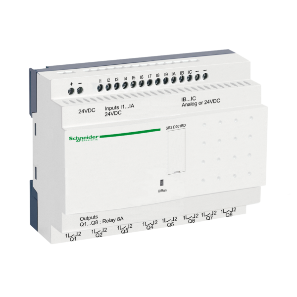 compact smart relay Zelio Logic - 20 I O - 24 V DC - no clock - no display - Schneider Electric - SR2D201BD