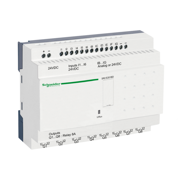 compact smart relay Zelio Logic - 20 I O - 24 V DC - clock - no display - Schneider Electric - SR2E201BD