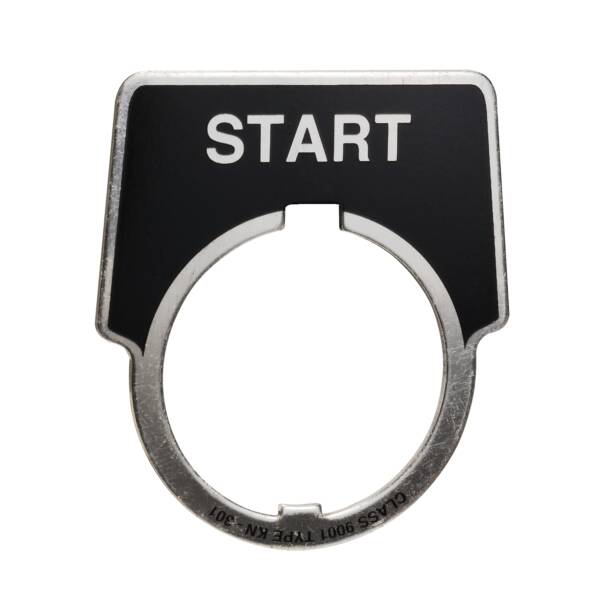 legend plate - 44 x 50 mm - mounting diameter 30 mm - start - Schneider Electric - 9001KN301