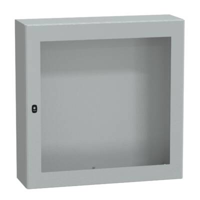 "Wall mounted steel enclosure, PanelSeT S3D, transparent door, without mounting plate, 1000x1000x300mm, IP66, IK08" - Schneider Electric - NSYS3D101030T