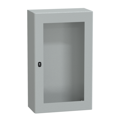"Wall mounted steel enclosure, PanelSeT S3D, transparent door, without mounting plate, 1000x600x300mm, IP66, IK08" - Schneider Electric - NSYS3D10630T