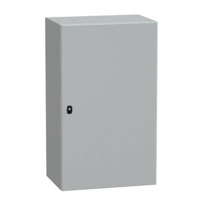 "Wall mounted steel enclosure, PanelSeT S3D, plain door, with mounting plate, 1000x600x400mm, IP66, IK10" - Schneider Electric - NSYS3D10640P