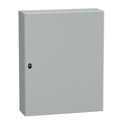 "Wall mounted steel enclosure, PanelSeT S3D, plain door, without mounting plate, 1000x800x250mm, IP66, IK10" - Schneider Electric - NSYS3D10825