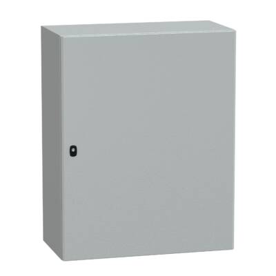 "Wall mounted steel enclosure, PanelSeT S3D, plain door, with mounting plate, 1000x800x400mm, IP66, IK10" - Schneider Electric - NSYS3D10840P