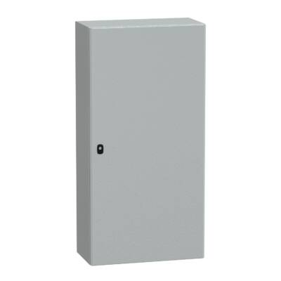 "Wall mounted steel enclosure, PanelSeT S3D, plain door, with mounting plate, 1200x600x300mm, IP66, IK10" - Schneider Electric - NSYS3D12630P