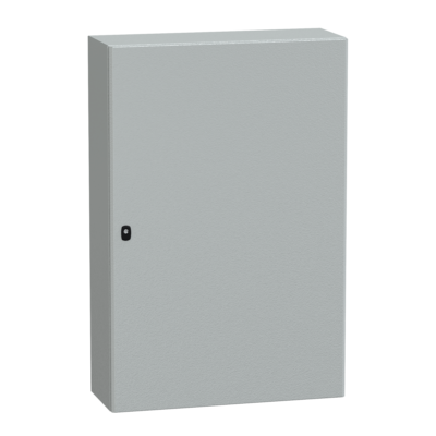 "Wall mounted steel enclosure, PanelSeT S3D, plain door, without mounting plate, 1200x800x300mm, IP66, IK10" - Schneider Electric - NSYS3D12830