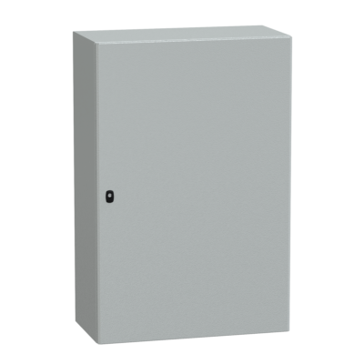 "Wall mounted steel enclosure, PanelSeT S3D, plain door, without mounting plate, 1200x800x400mm, IP66, IK10" - Schneider Electric - NSYS3D12840