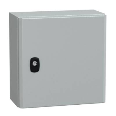 "Wall mounted steel enclosure, PanelSeT S3D, plain door, without mounting plate, 300x300x150mm, IP66, IK10" - Schneider Electric - NSYS3D3315