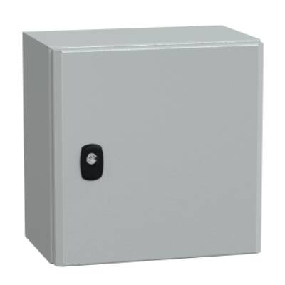 "Wall mounted steel enclosure, PanelSeT S3D, plain door, without mounting plate, 300x300x200mm, IP66, IK10" - Schneider Electric - NSYS3D3320