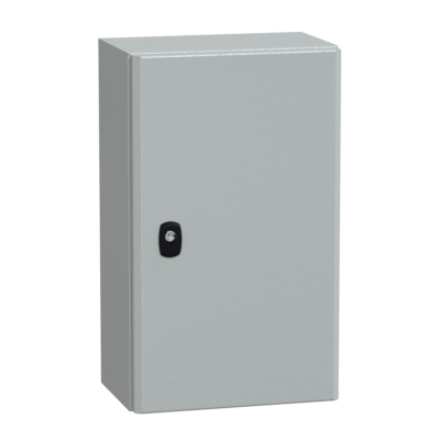 "Wall mounted steel enclosure, PanelSeT S3D, plain door, without mounting plate, 500x300x200mm, IP66, IK10" - Schneider Electric - NSYS3D5320
