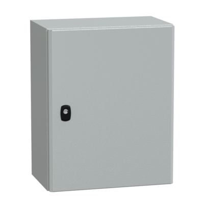 "Wall mounted steel enclosure, PanelSeT S3D, plain door, without mounting plate, 500x400x250mm, IP66, IK10" - Schneider Electric - NSYS3D5425
