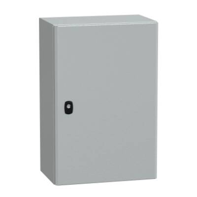 "Wall mounted steel enclosure, PanelSeT S3D, plain door, with mounting plate, 600x400x250mm, IP66, IK10" - Schneider Electric - NSYS3D6425P