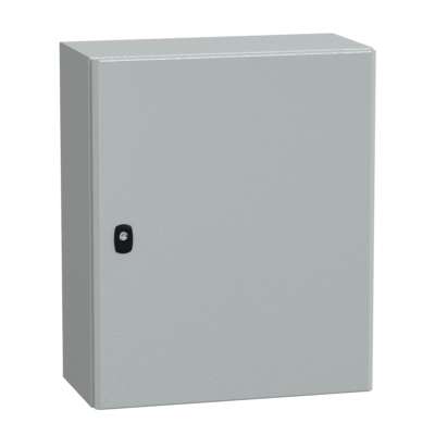 "Wall mounted steel enclosure, PanelSeT S3D, plain door, with mounting plate, 600x500x250mm, IP66, IK10" - Schneider Electric - NSYS3D6525P