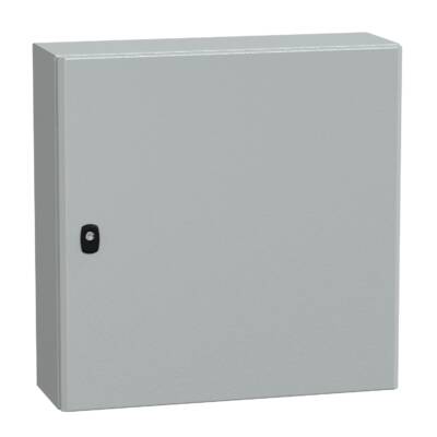 "Wall mounted steel enclosure, PanelSeT S3D, plain door, with mounting plate, 600x600x200mm, IP66, IK10" - Schneider Electric - NSYS3D6620P