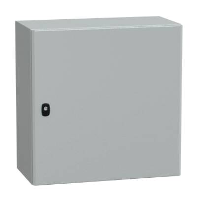 "Wall mounted steel enclosure, PanelSeT S3D, plain door, without mounting plate, 600x600x300mm, IP66, IK10" - Schneider Electric - NSYS3D6630