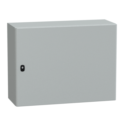 "Wall mounted steel enclosure, PanelSeT S3D, plain door, without mounting plate, 600x800x300mm, IP66, IK10" - Schneider Electric - NSYS3D6830
