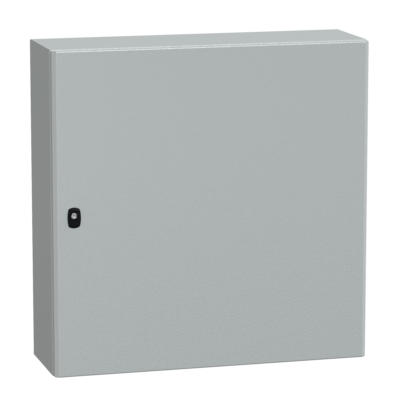 "Wall mounted steel enclosure, PanelSeT S3D, plain door, with mounting plate, 800x800x250mm, IP66, IK10" - Schneider Electric - NSYS3D8825P