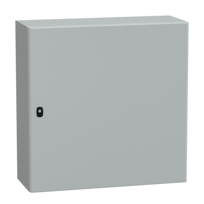 "Wall mounted steel enclosure, PanelSeT S3D, plain door, with mounting plate, 800x800x300mm, IP66, IK10" - Schneider Electric - NSYS3D8830P