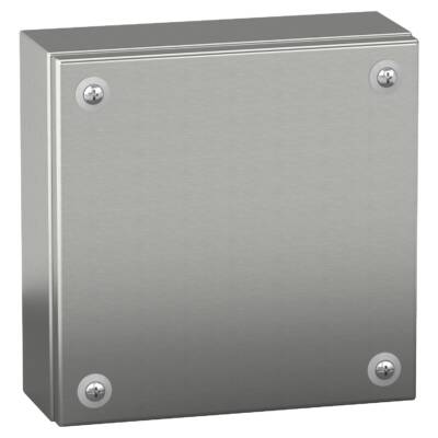 "Stainless steel wall mounted industrial box, PanelSeT SBX, 300x300x120 mm, IP66" - Schneider Electric - NSYSBX303012