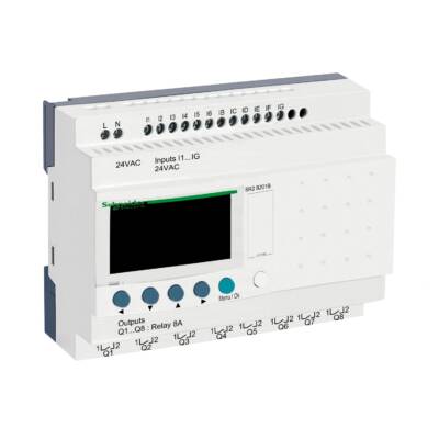compact smart relay Zelio Logic - 20 I O - 24 V AC - clock - display - Schneider Electric - SR2B201B