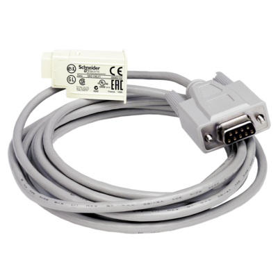 SUB-D 9-pin PC connecting cable - for smart relay Zelio Logic - 3 m - Schneider Electric - SR2CBL01