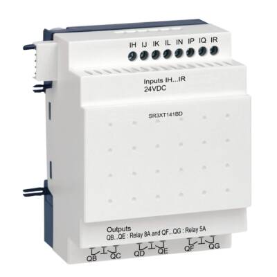 discrete I/O extension module - 14 I O - 24 V DC - for Zelio Logic - Schneider Electric - SR3XT141BD